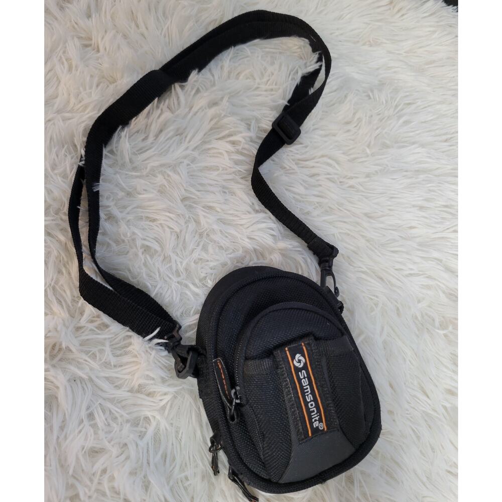 Samsonite Small Camera Black Pouch Case Bag Adjustable Shoulder Crossbody Strap